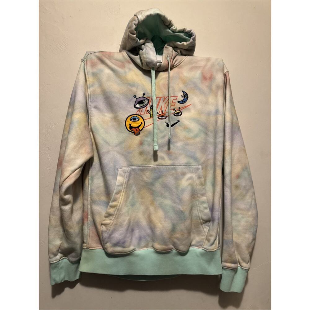 Nike Sportswear Club Tie Dye Sweatshirt Hoodie Mens Sz S Monster Eye DZ3062-379